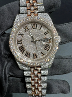 Luxury Overgild Rainbow Gemstone Bezel Chronograph Zircon Diamond Watch