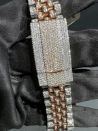 Luxury Overgild Rainbow Gemstone Bezel Chronograph Moissanite Diamond Watch