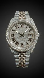 Luxury Overgild Rainbow Gemstone Bezel Chronograph Zircon Diamond Watch