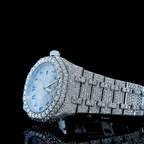 AP Royal Oak Blue Arabic Dial Iced Out Moissanite Diamond Watch