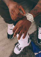 Luxury Overgild Rainbow Gemstone Bezel Chronograph Zircon Diamond Watch